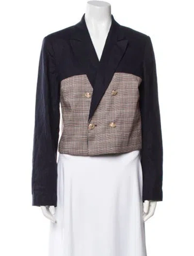Pre-owned Jason Wu Plaid Print Blazer In Blue