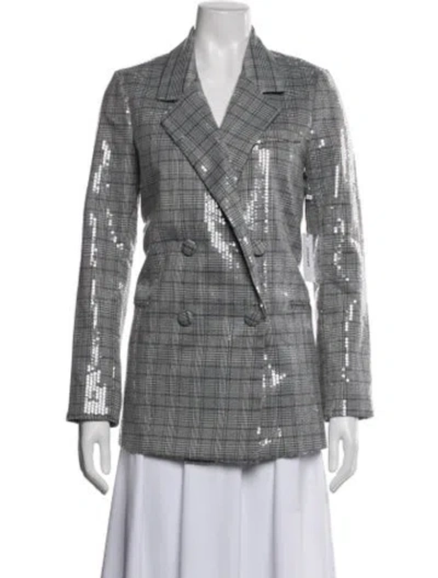 Pre-owned Jason Wu Plaid Print Blazer In Gray