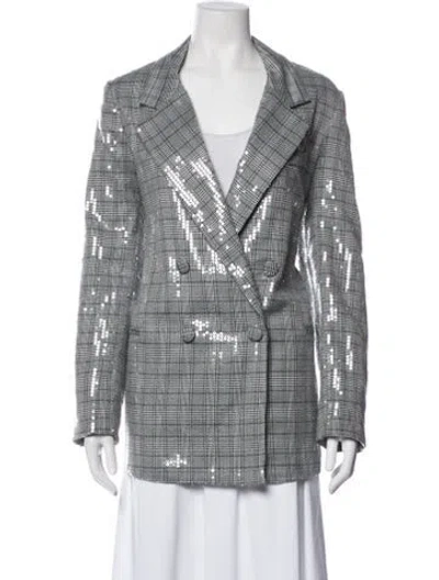 Pre-owned Jason Wu Plaid Print Blazer In Gray