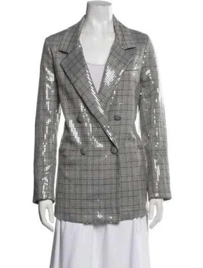 Pre-owned Jason Wu Plaid Print Blazer In White