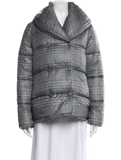 Pre-owned Jason Wu Plaid Print Faux Fur Jacket In Gray
