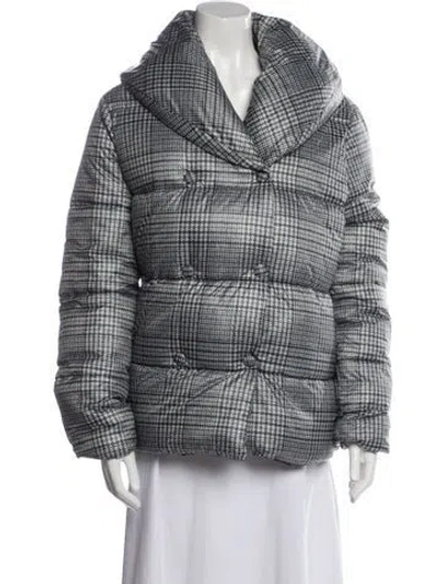 Pre-owned Jason Wu Plaid Print Faux Fur Jacket In Gray