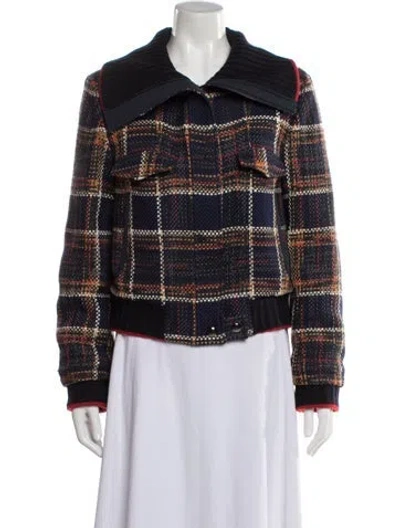 Pre-owned Jason Wu Plaid Print Jacket In Blue