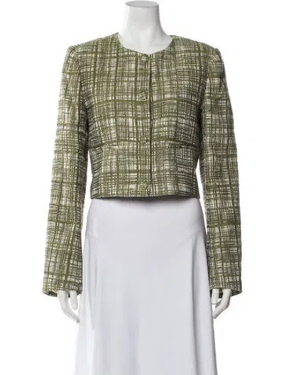 Pre-owned Jason Wu Plaid Print Jacket In Green