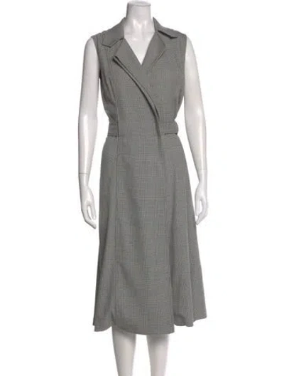 Pre-owned Jason Wu Plaid Print Long Dress In Black