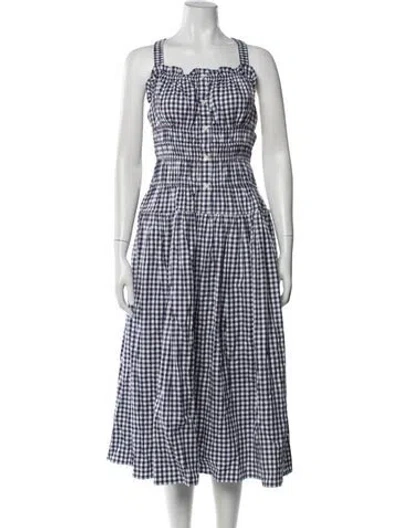 Pre-owned Jason Wu Plaid Print Midi Length Dress In Blue