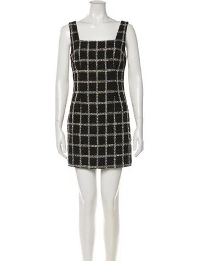 Pre-owned Jason Wu Plaid Print Mini Dress In Black