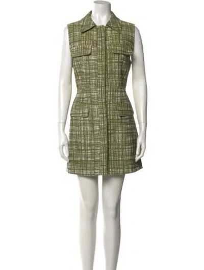 Pre-owned Jason Wu Plaid Print Mini Dress In Gray