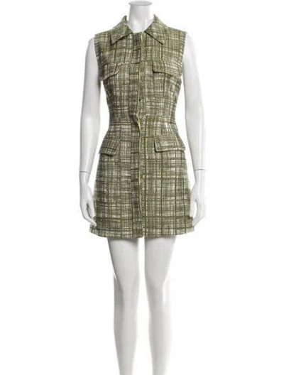 Pre-owned Jason Wu Plaid Print Mini Dress W/ Tags In Green
