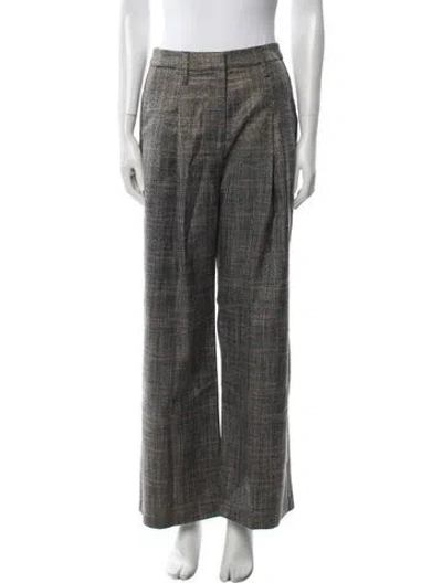 Pre-owned Jason Wu Plaid Print Wide Leg Pants In Gray