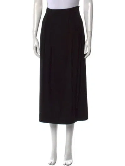 Pre-owned Jason Wu Pleated Accents Midi Length Skirt In Black