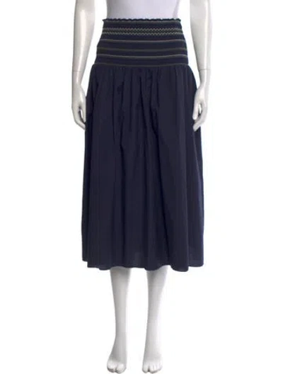 Pre-owned Jason Wu Pleated Accents Midi Length Skirt In Blue