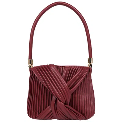 Jason Wu Pleated Knot Box Handle Bag In Burgundy