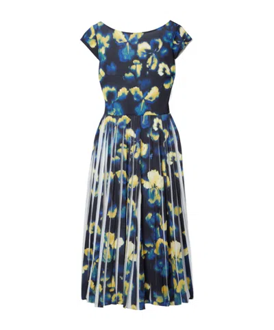 Jason Wu Pleated Printedcrepe Midi Dress In Green
