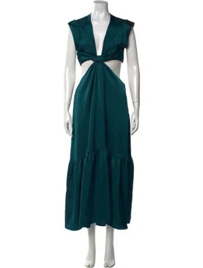 Pre-owned Jason Wu Plunge Neckline Long Dress In Green