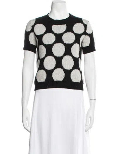 Pre-owned Jason Wu Polka Dot Print Crew Neck Top In Black