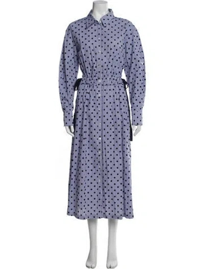 Pre-owned Jason Wu Polka Dot Print Long Dress In Blue