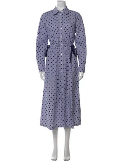 Pre-owned Jason Wu Polka Dot Print Long Dress In Blue
