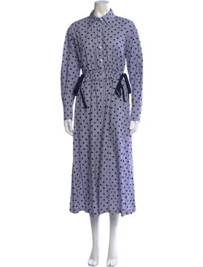 Pre-owned Jason Wu Polka Dot Print Long Dress In Blue