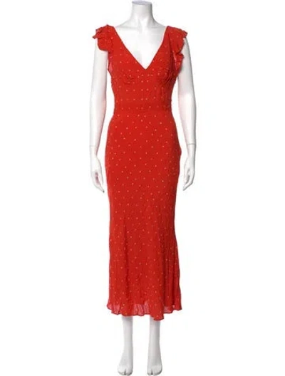 Pre-owned Jason Wu Polka Dot Print Long Dress In Orange