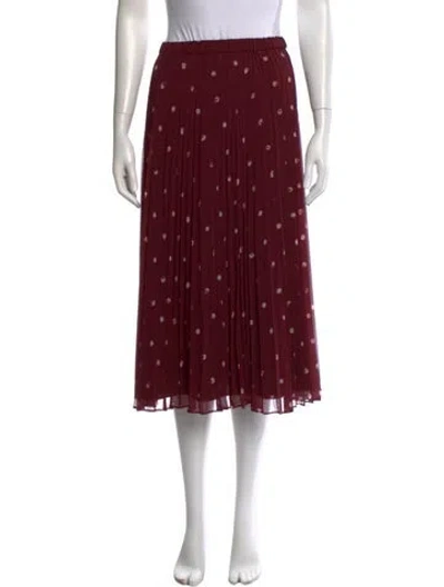 Pre-owned Jason Wu Polka Dot Print Midi Length Skirt In Burgundy