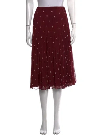 Pre-owned Jason Wu Polka Dot Print Midi Length Skirt In Burgundy
