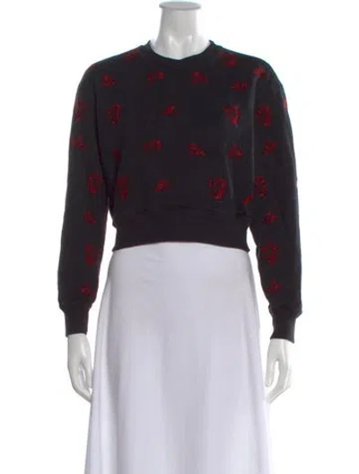 Pre-owned Jason Wu Printed Crew Neck Sweater In Black