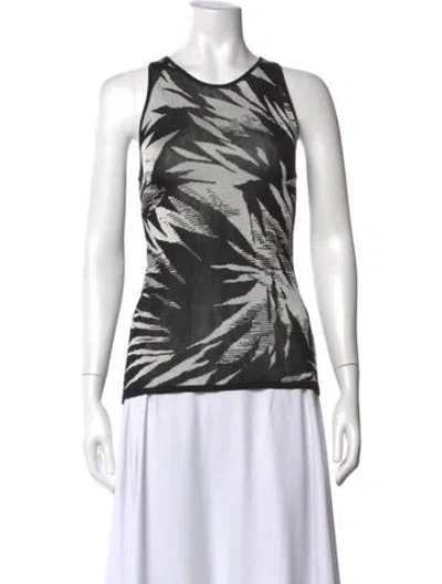 Pre-owned Jason Wu Printed Crew Neck Top In Black