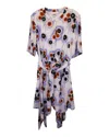 Jason Wu Printed Handkerchief Hem Shirt Dress In Multicolor Silk In Multi