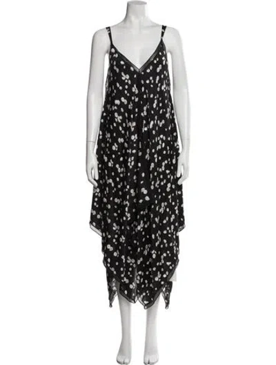 Pre-owned Jason Wu Printed Long Dress In Black