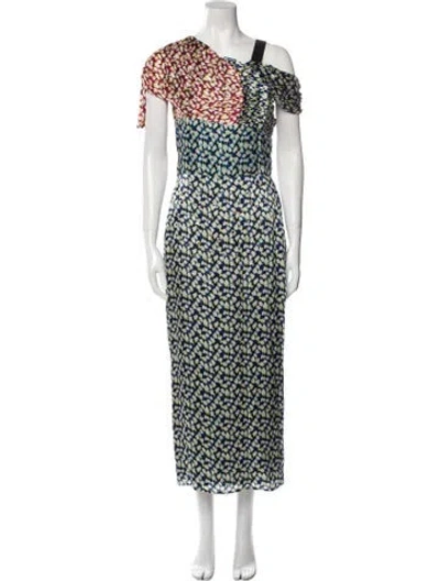 Pre-owned Jason Wu Printed Long Dress In Blue