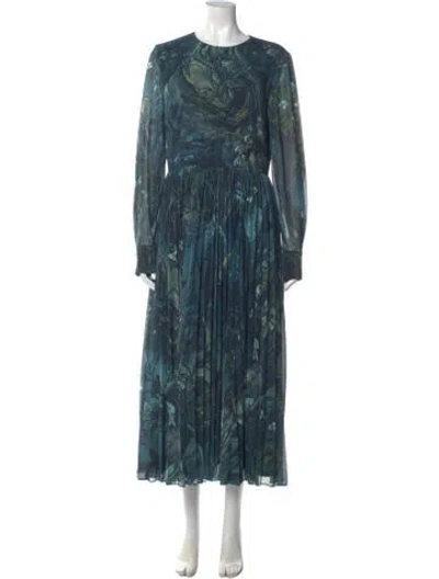 Pre-owned Jason Wu Printed Long Dress In Blue