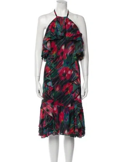 Pre-owned Jason Wu Printed Long Dress In Green