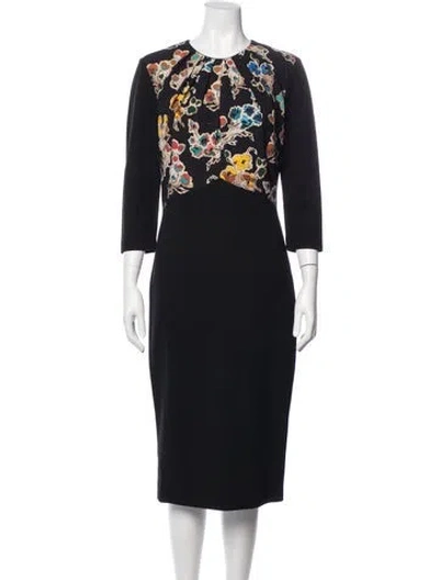 Pre-owned Jason Wu Printed Midi Length Dress In Black