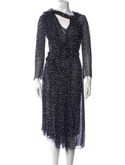 Pre-owned Jason Wu Printed Midi Length Dress In Black