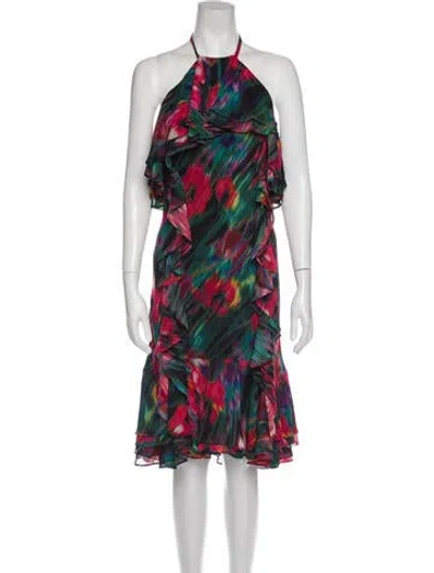 Pre-owned Jason Wu Printed Midi Length Dress In Green