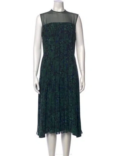 Pre-owned Jason Wu Printed Midi Length Dress In Green
