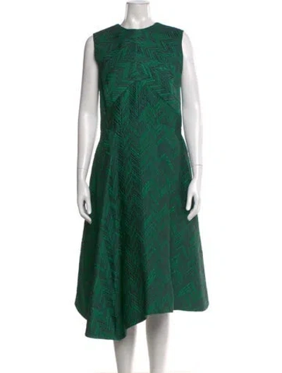Pre-owned Jason Wu Printed Midi Length Dress In Green
