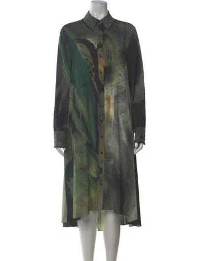 Pre-owned Jason Wu Printed Midi Length Dress In Green