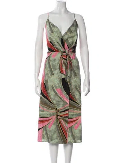 Pre-owned Jason Wu Printed Midi Length Dress In Green