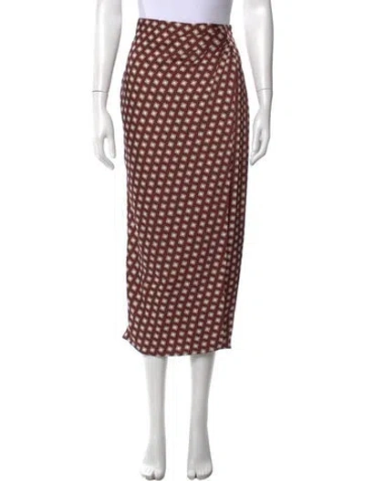 Pre-owned Jason Wu Printed Midi Length Skirt In Brown