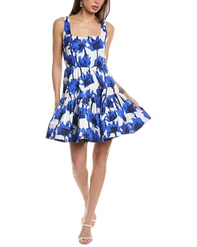 Jason Wu Tiered Floral-print Mini Dress In Blue