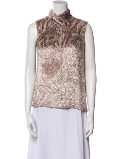 Pre-owned Jason Wu Printed Turtleneck Blouse In Pink