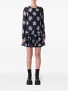 Jason Wu Floral-print Ruffle Mini Dress In Blue