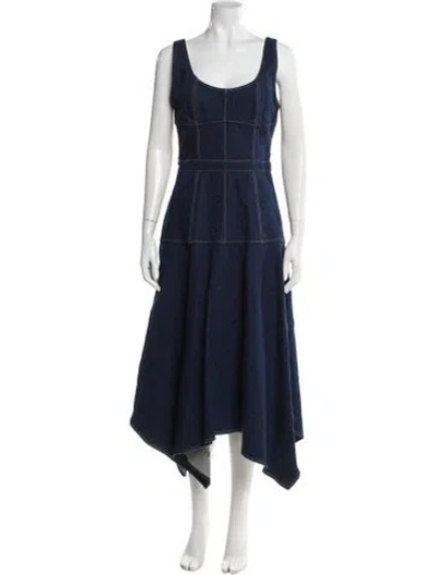 Pre-owned Jason Wu Scoop Neck Long Dress W/ Tags In Blue