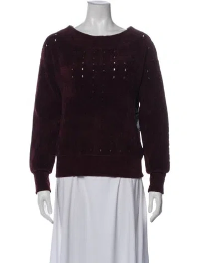 Pre-owned Jason Wu Scoop Neck Long Sleeve Sweatshirt W/ Tags In Burgundy