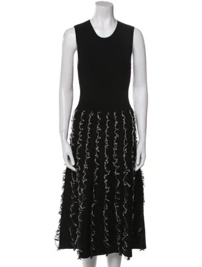 Pre-owned Jason Wu Scoop Neck Midi Length Dress In Black
