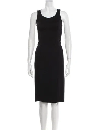 Pre-owned Jason Wu Scoop Neck Midi Length Dress In Black