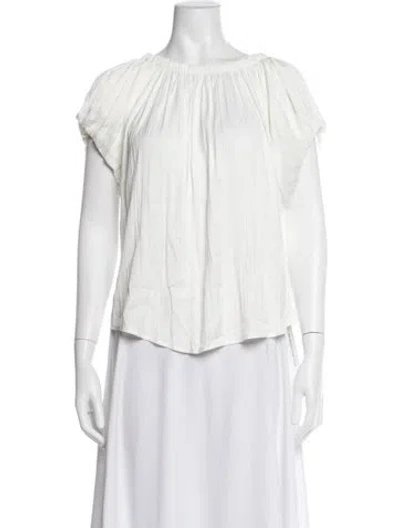 Pre-owned Jason Wu Scoop Neck Short Sleeve Blouse In White