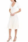 Jason Wu Shiny Viscose V-neck Knit Dress In Chalk In White